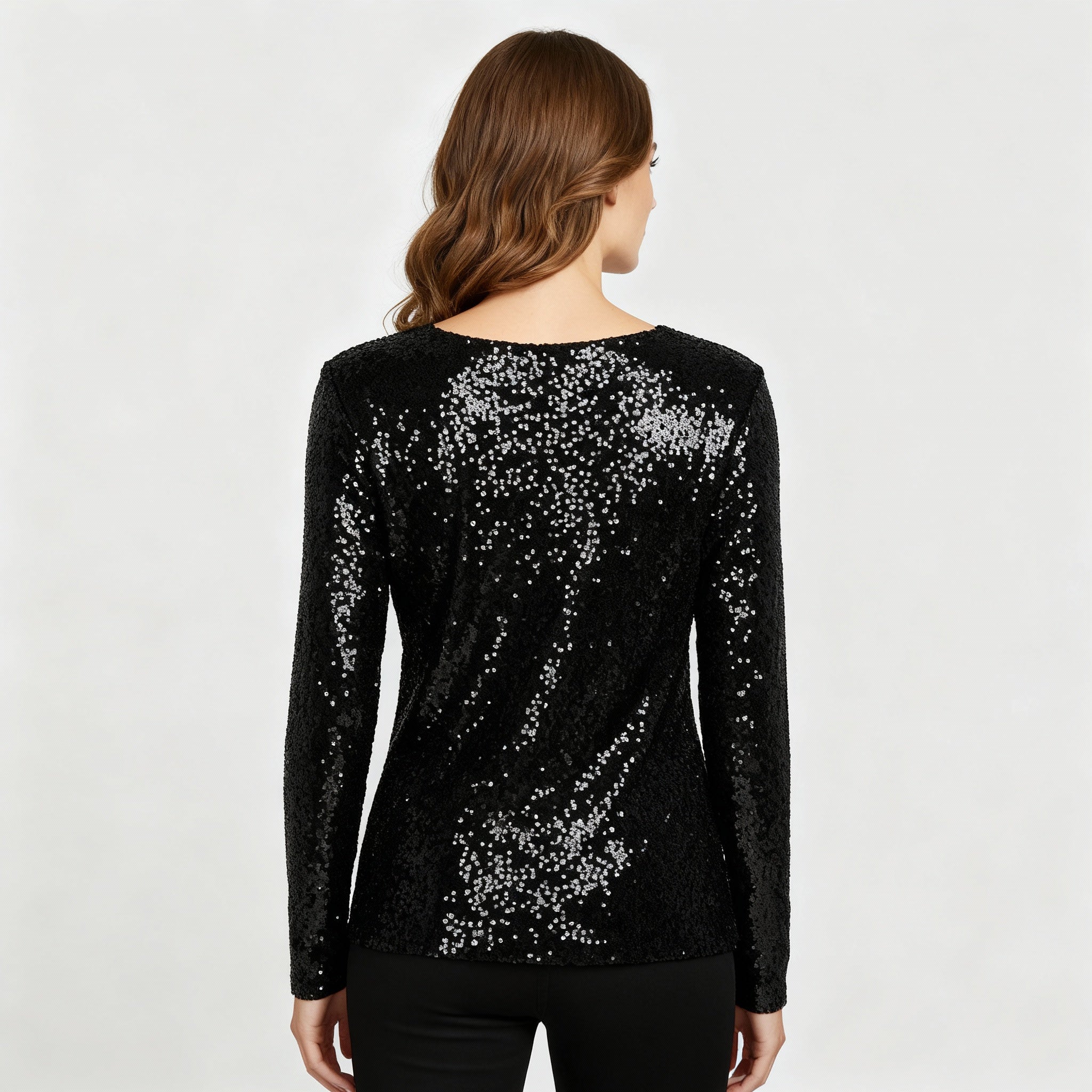 Glitzernde Party Eleganz V Ausschnitt Top Damen | R&B