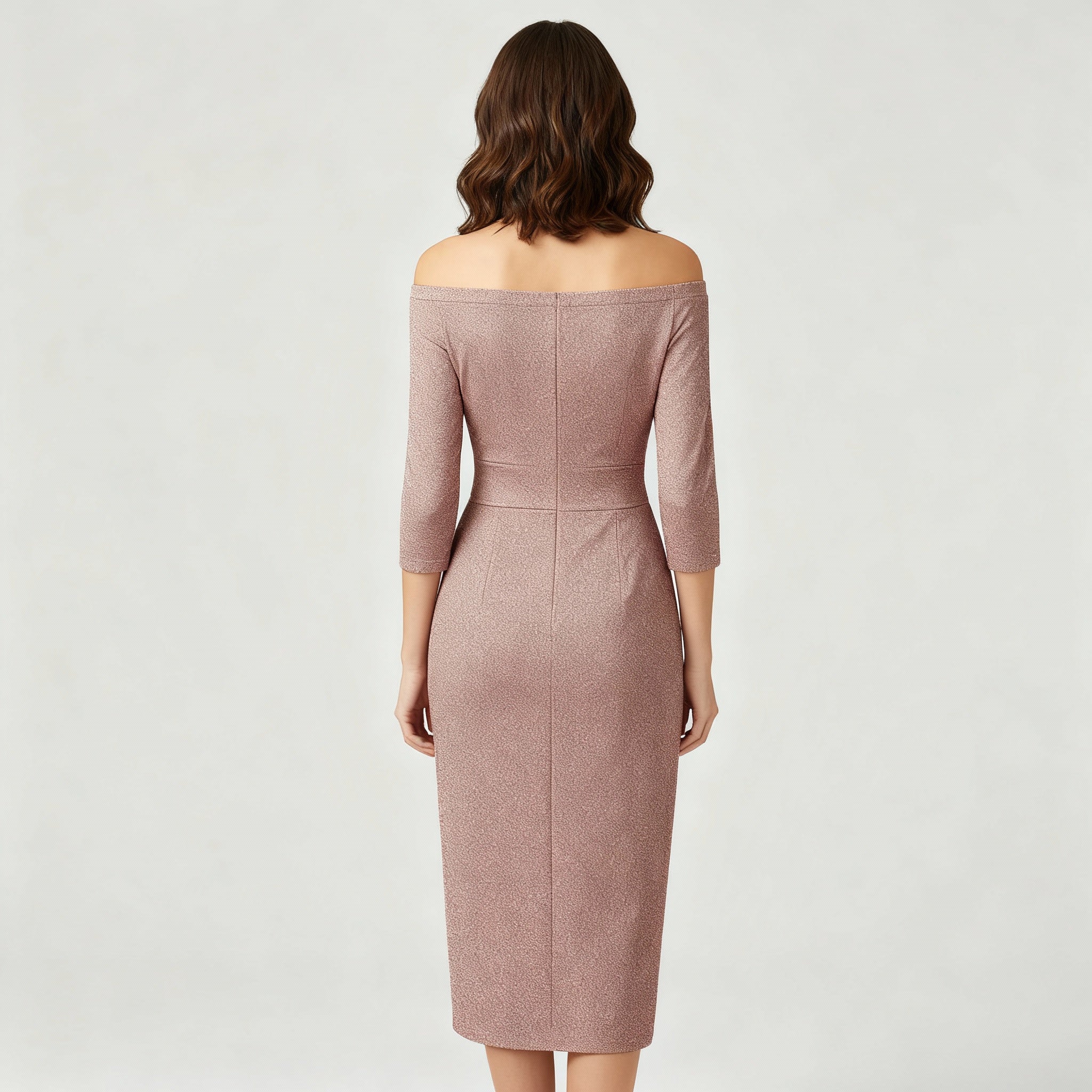 Elegantes Hochzeitsgast Kleid Off Shoulder Lang Satin | R&B