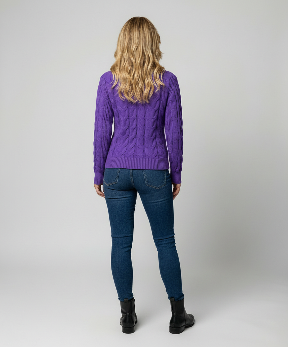 Zopfmuster Rollkragenpullover Damen | R&B