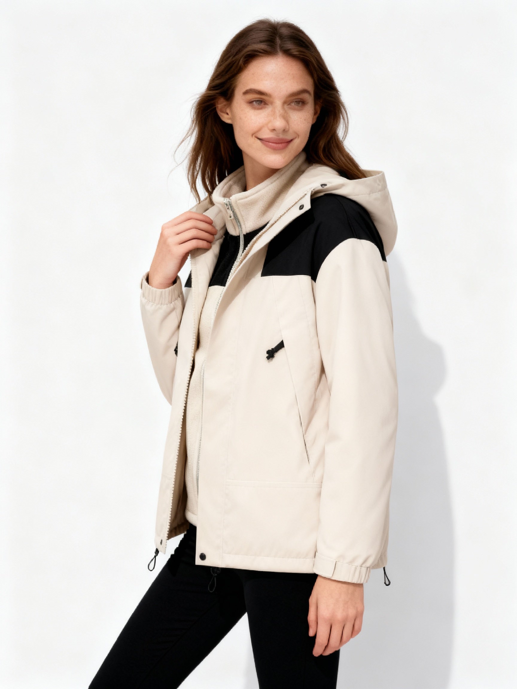 Vielseitige Fleece Kapuzenjacke