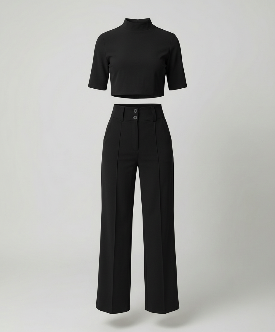 Heidi-Mode | Eleganz Tailliertes Herbst-Hosenset für Stilvolle Looks