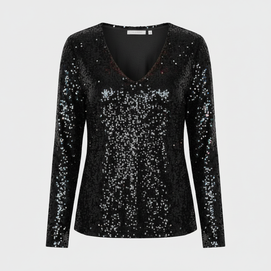 Glitzernde Party Eleganz V Ausschnitt Top Damen | R&B