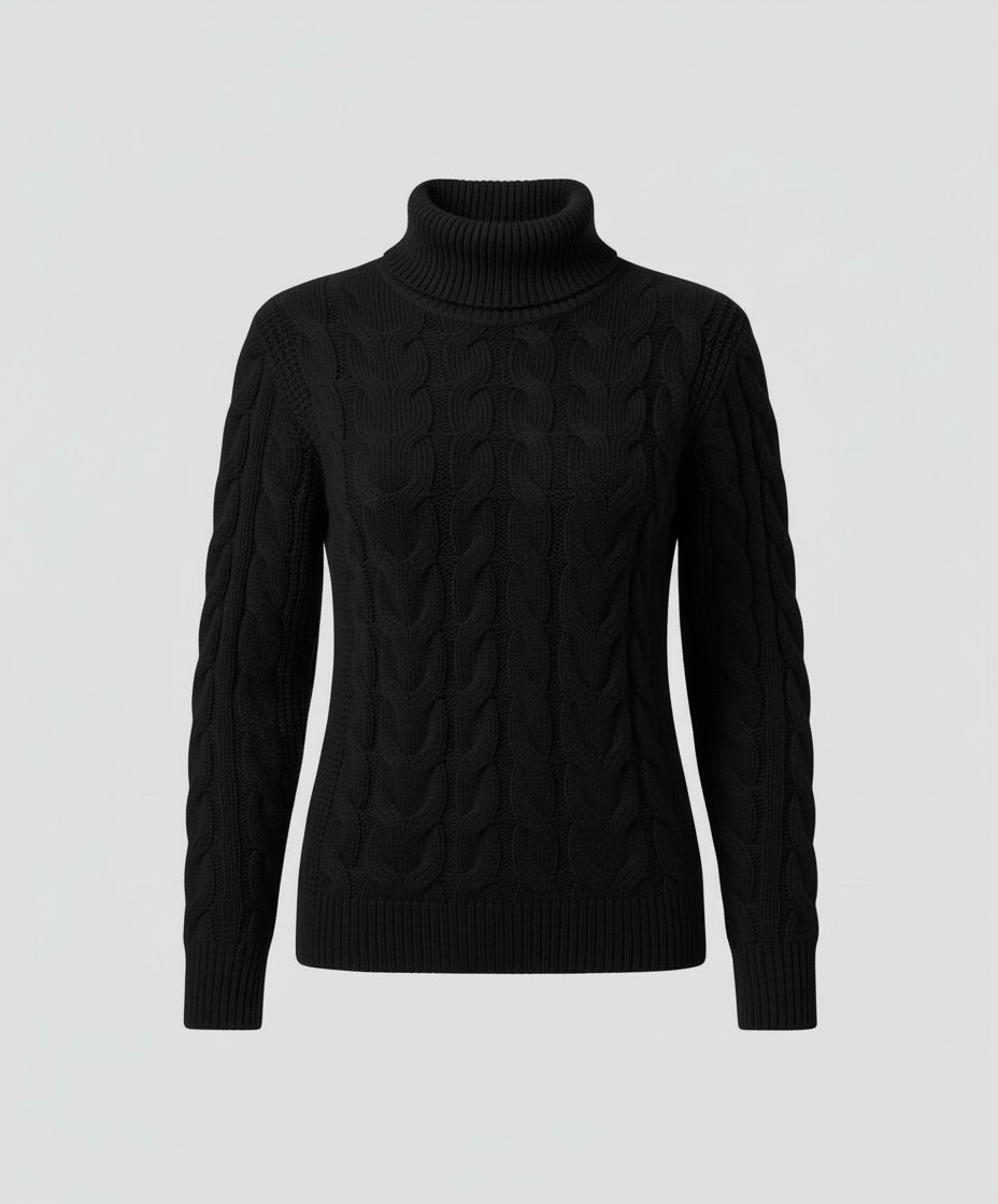 Zopfmuster Rollkragenpullover Damen | R&B