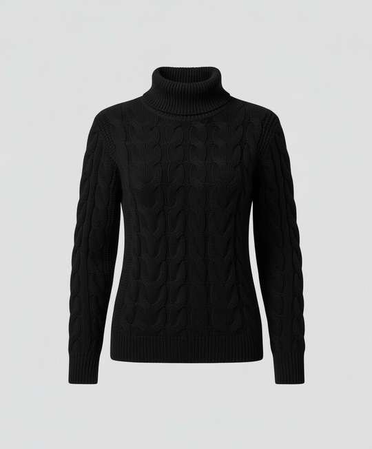Zopfmuster Rollkragenpullover Damen | R&B