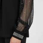 Mesh-Pailletten Damen Top | R&B
