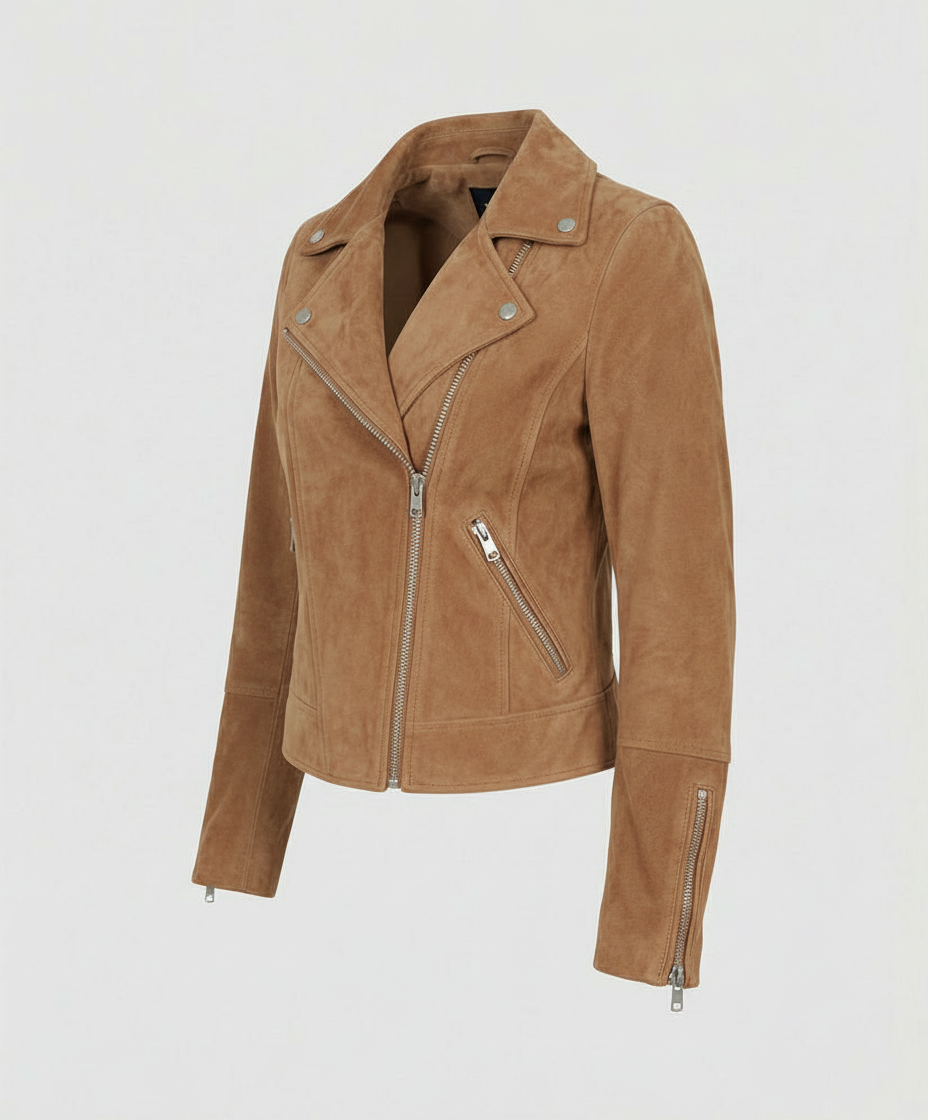 R&B | Damen Wildleder Bikerjacke