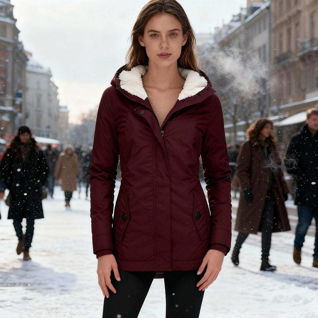Wasserfeste Thermo Komfort Langmantel Winterjacke Damen