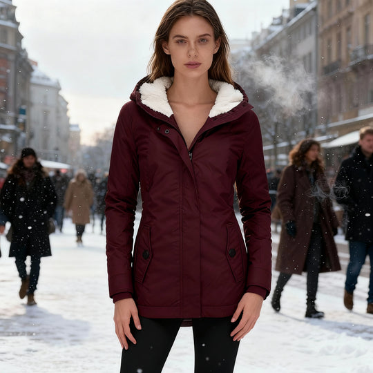Wasserfeste Thermo Komfort Langmantel Winterjacke Damen