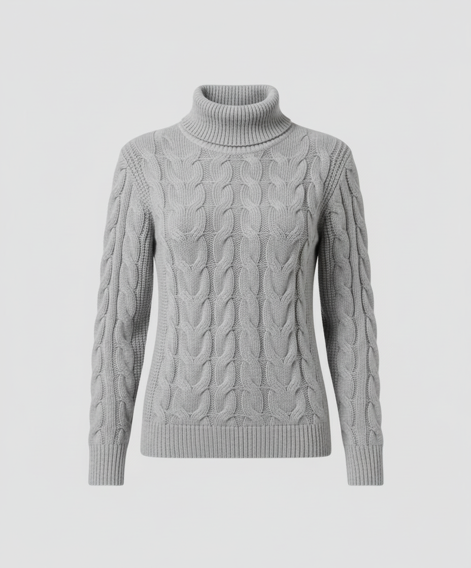 Zopfmuster Rollkragenpullover Damen | R&B