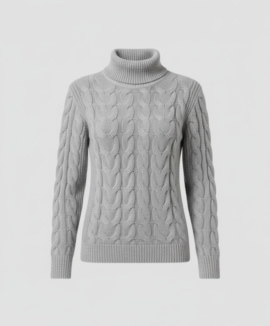 Zopfmuster Rollkragenpullover Damen | R&B