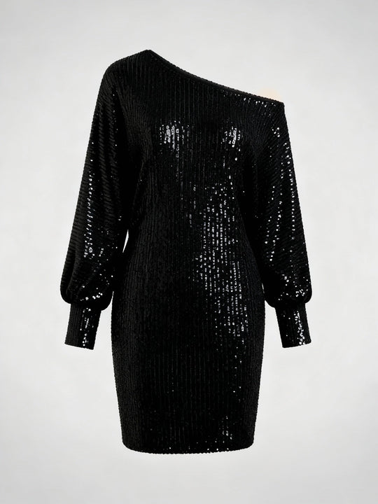 Glamouröses Kontrast Paillettenkleid Damen | R&B