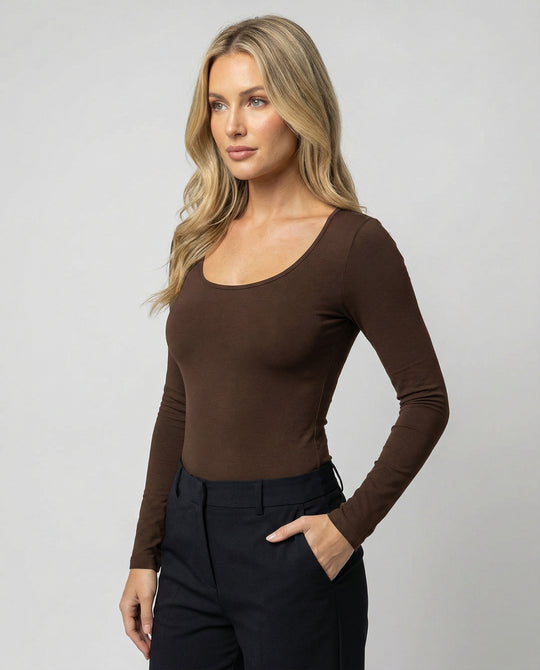 Damen Langarmshirt Slim Fit Korean Style Tailliertes Oberteil