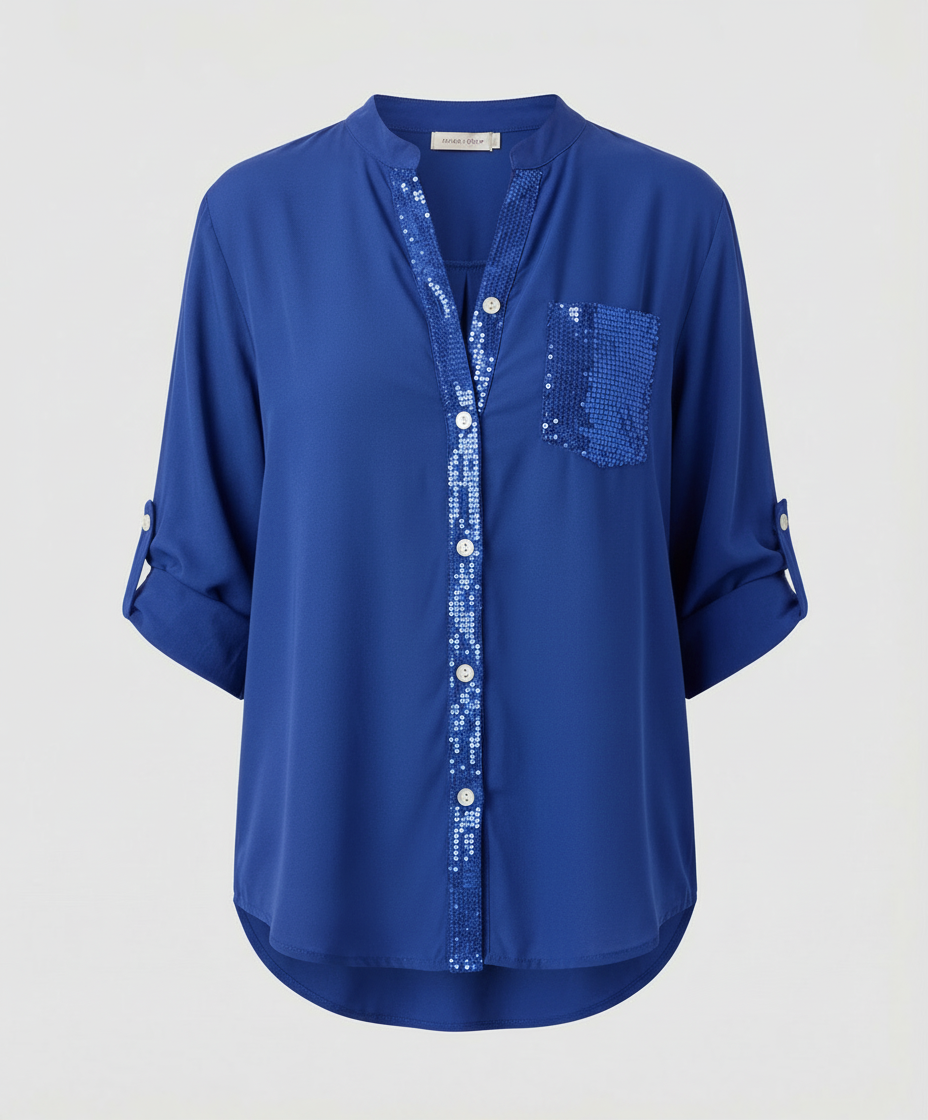 Glitzerbluse Damen Pailletten | R&B