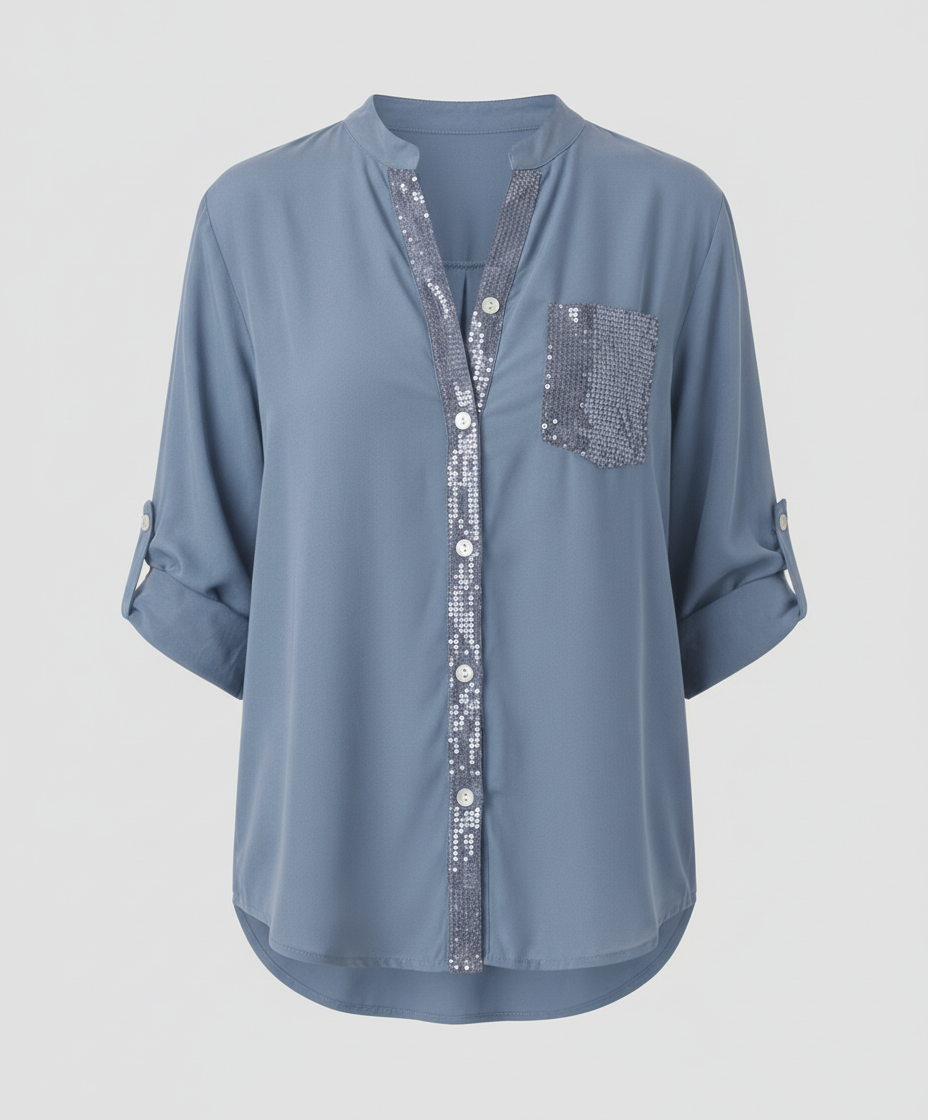 Glitzerbluse Damen Pailletten | R&B
