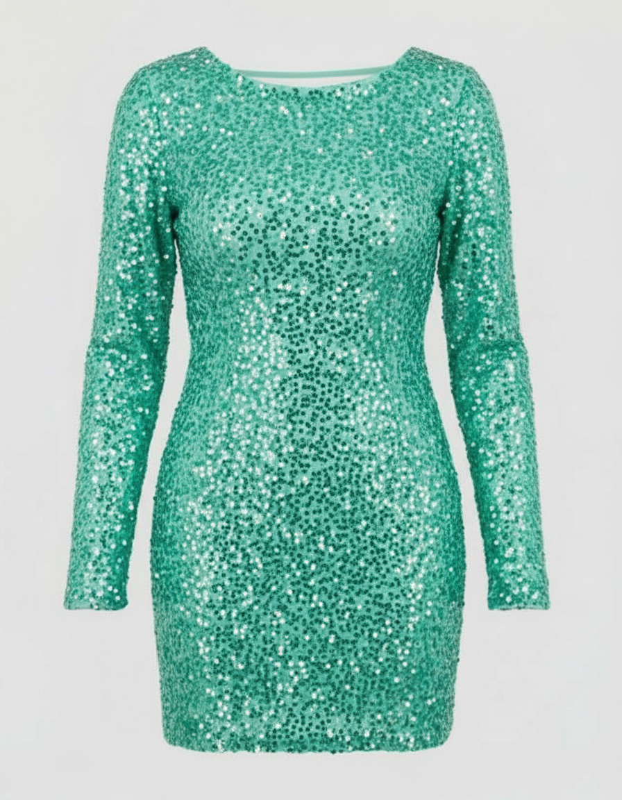 Rückenfreies Glitzer Winterkleid | R&B