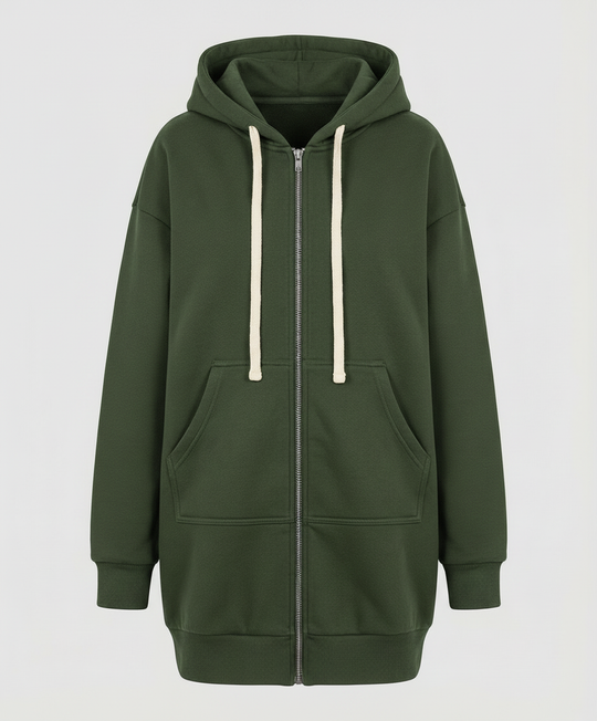 Knielanger Komfort Hoodie Damen | R&B