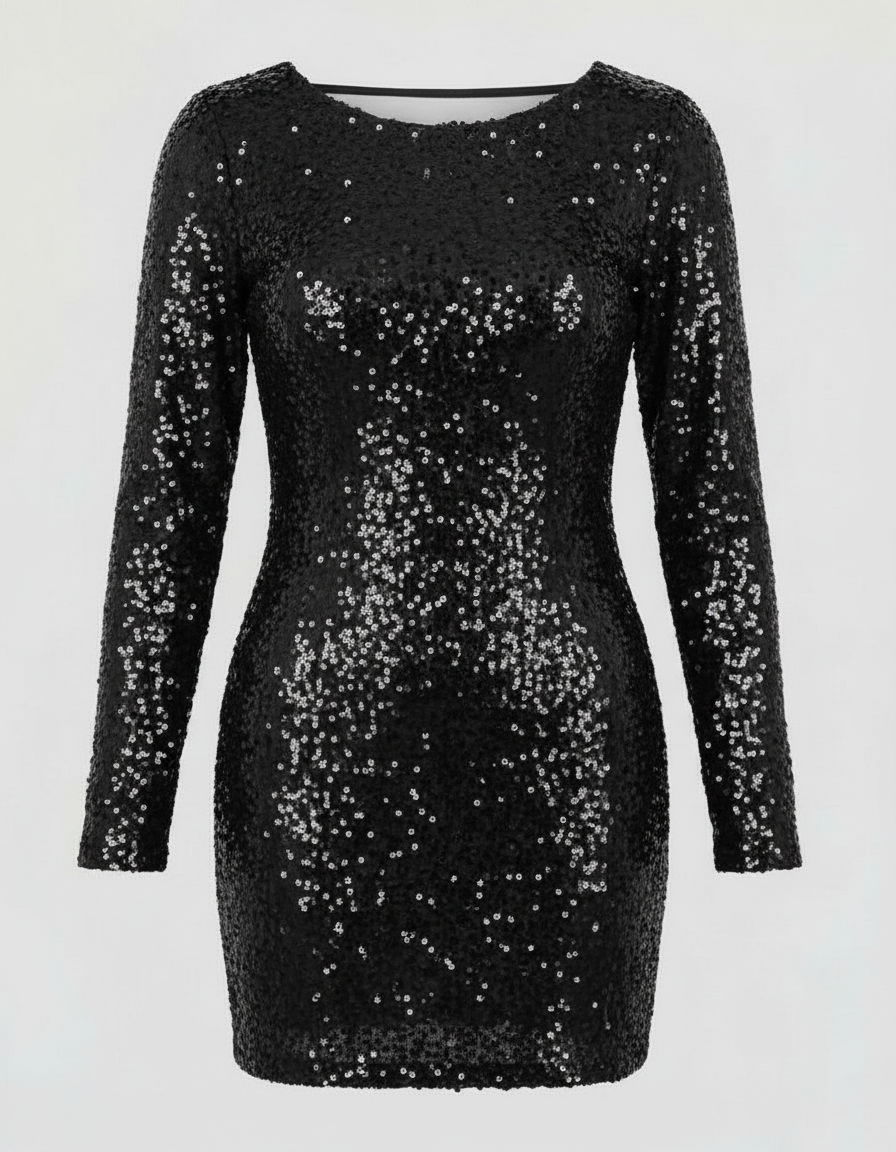Rückenfreies Glitzer Winterkleid | R&B