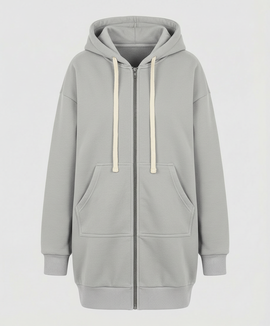Knielanger Komfort Hoodie Damen | R&B