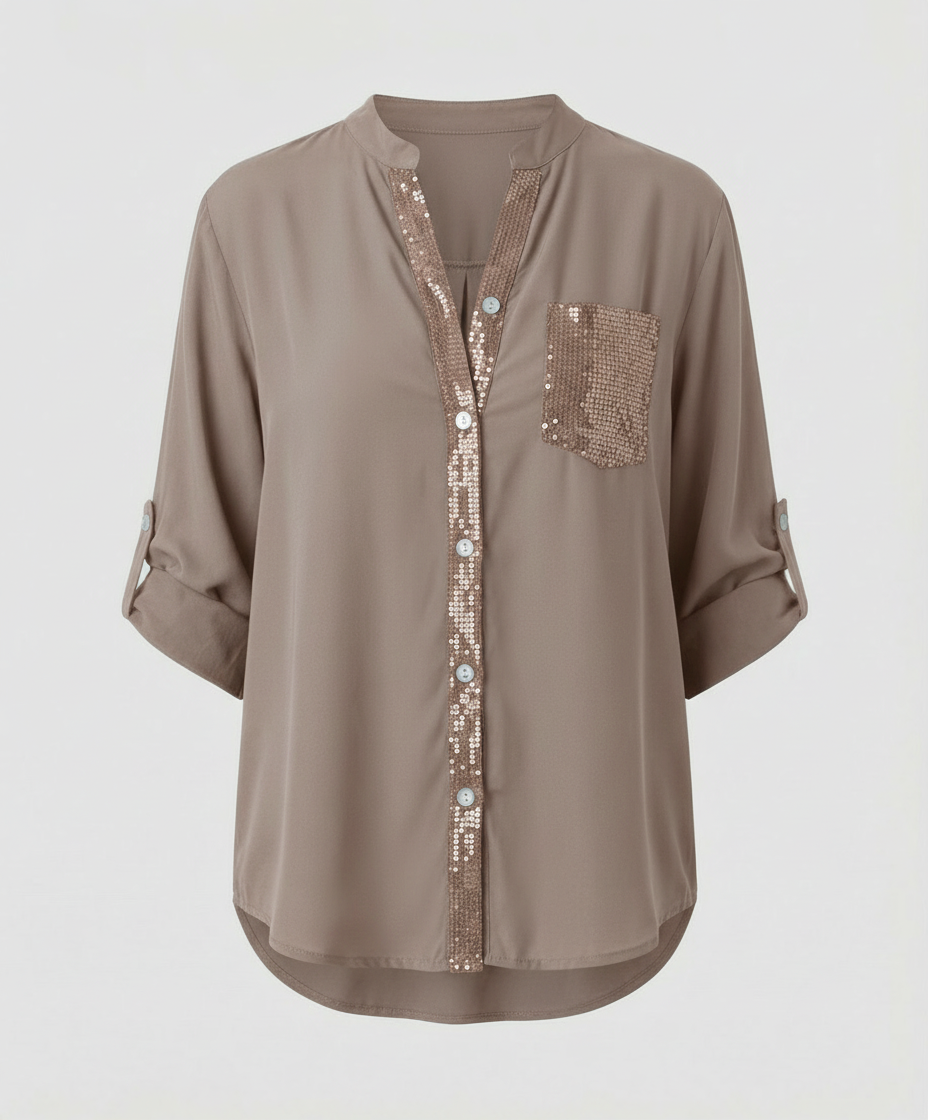 Glitzerbluse Damen Pailletten | R&B