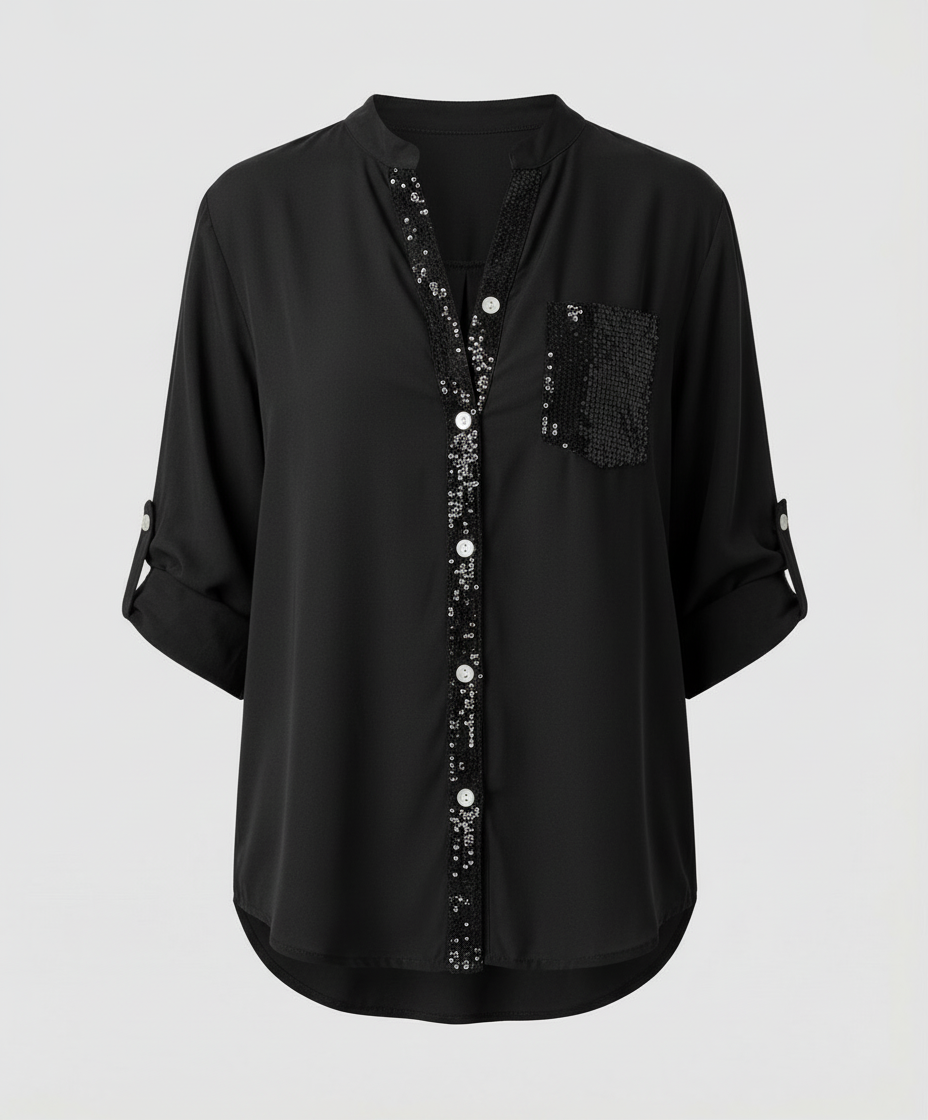 Glitzerbluse Damen Pailletten | R&B