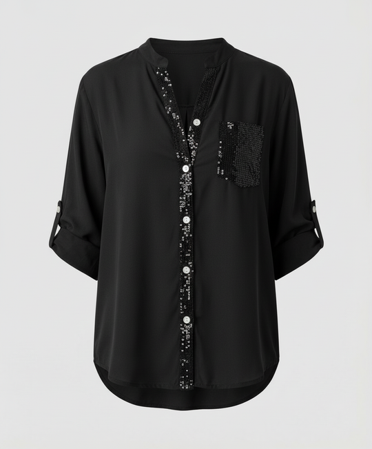 Glitzerbluse Damen Pailletten | R&B