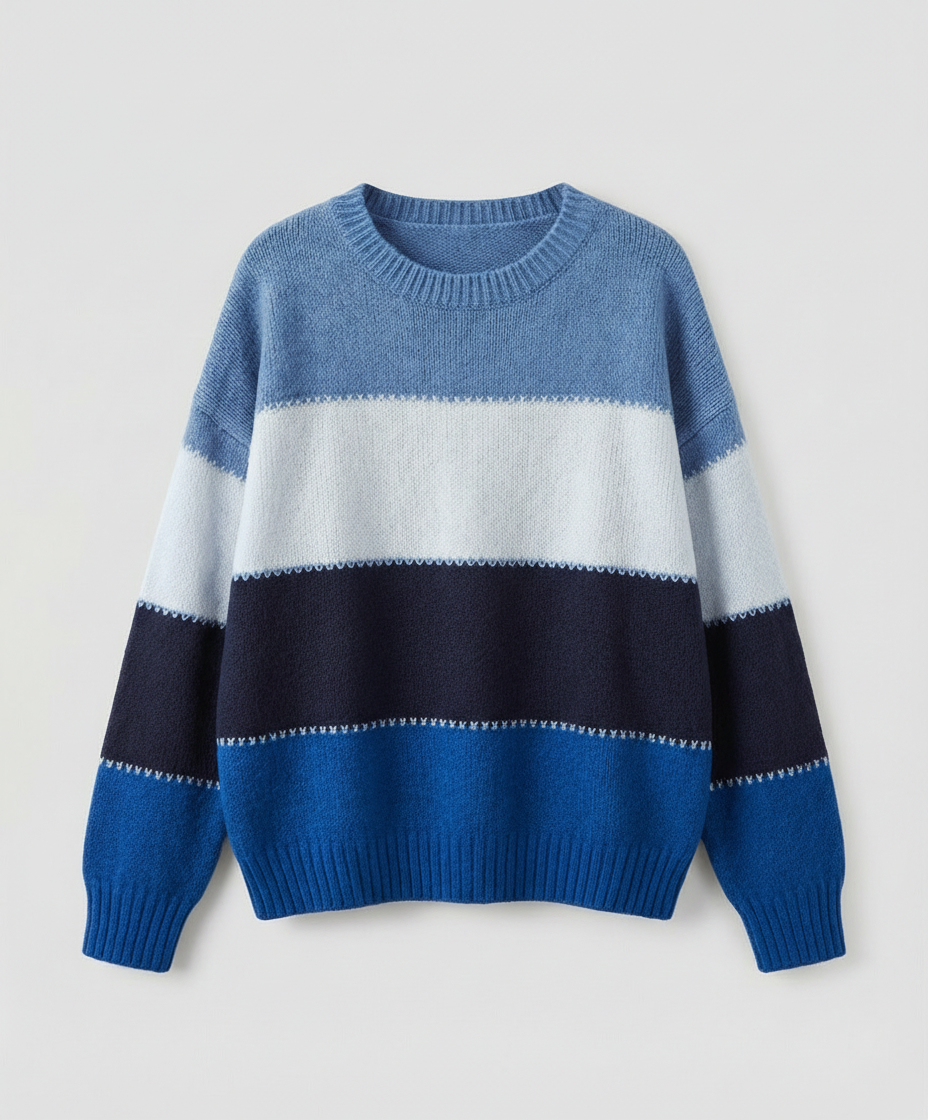 Lockerer Streifenpullover Damen Bequem | R&B