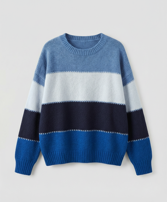 Lockerer Streifenpullover Damen Bequem | R&B