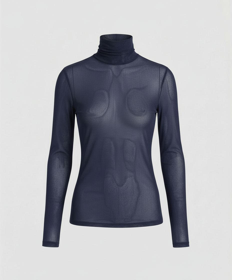 Transparente Turtleneck Bluse Damen | R&B