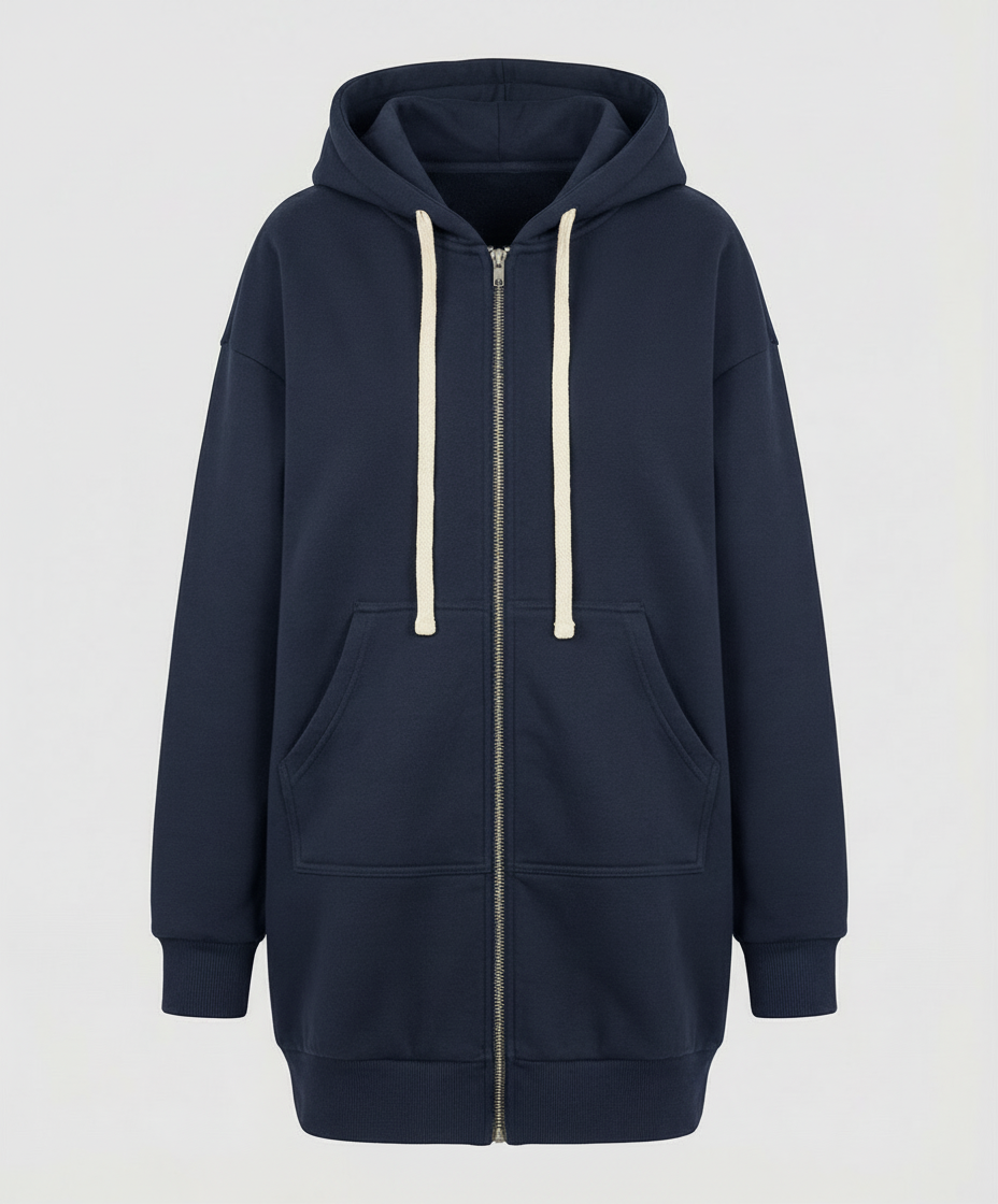 Knielanger Komfort Hoodie Damen | R&B