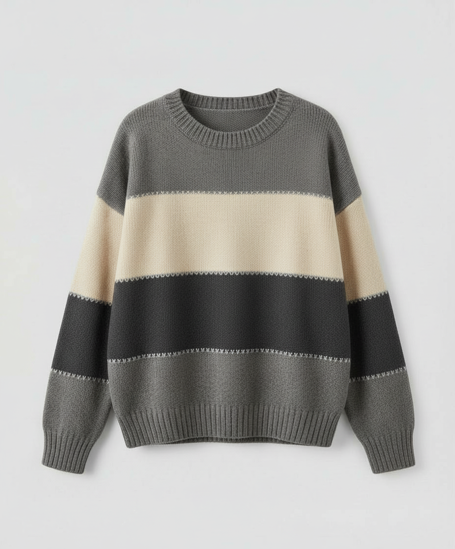 Lockerer Streifenpullover Damen Bequem | R&B