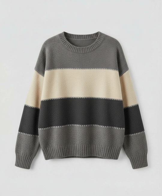 Lockerer Streifenpullover Damen Bequem | R&B