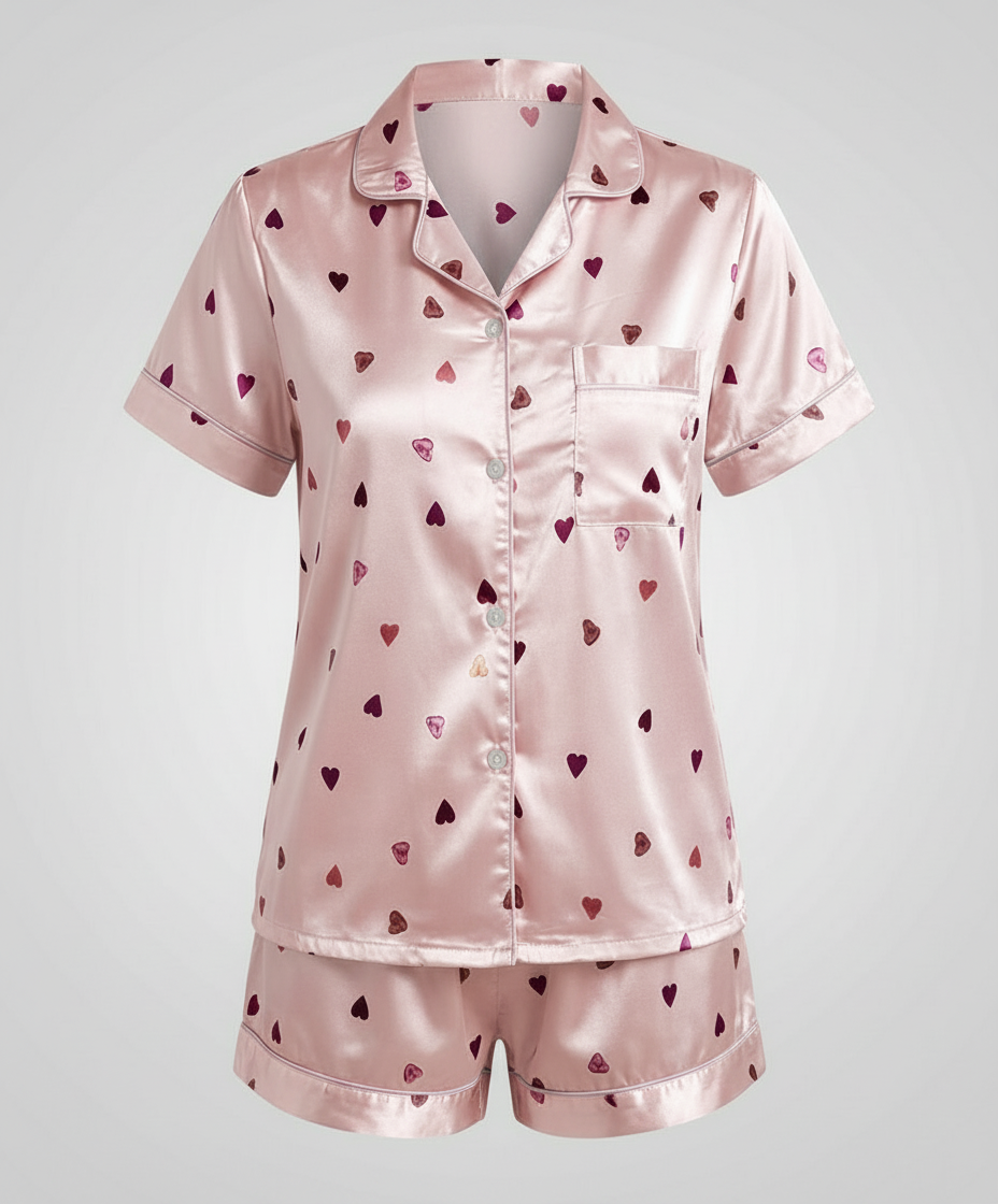 Satin Komfort Pyjama Set Damen | R&B