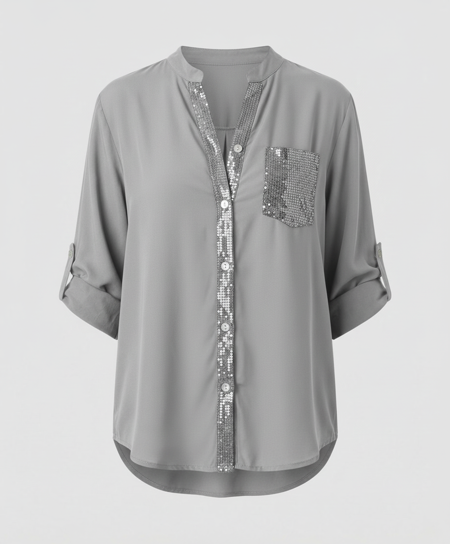 Glitzerbluse Damen Pailletten | R&B