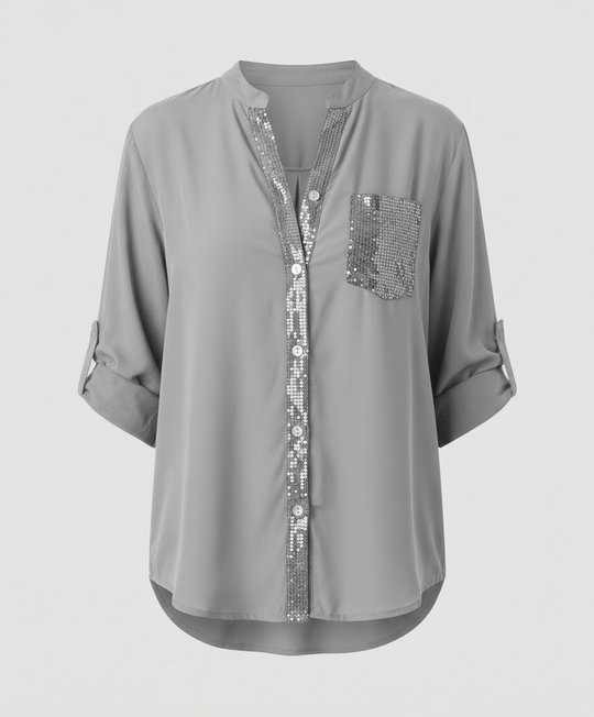 Glitzerbluse Damen Pailletten | R&B