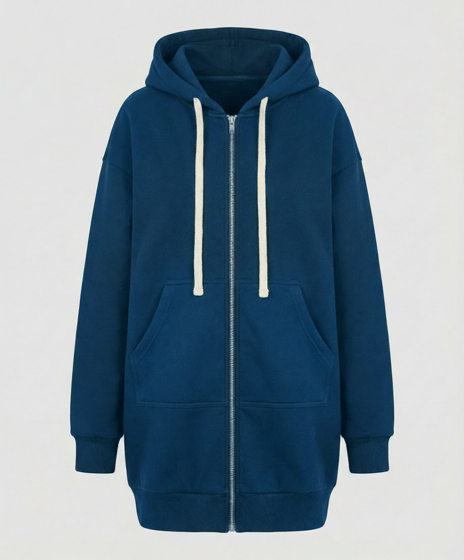Knielanger Komfort Hoodie Damen | R&B