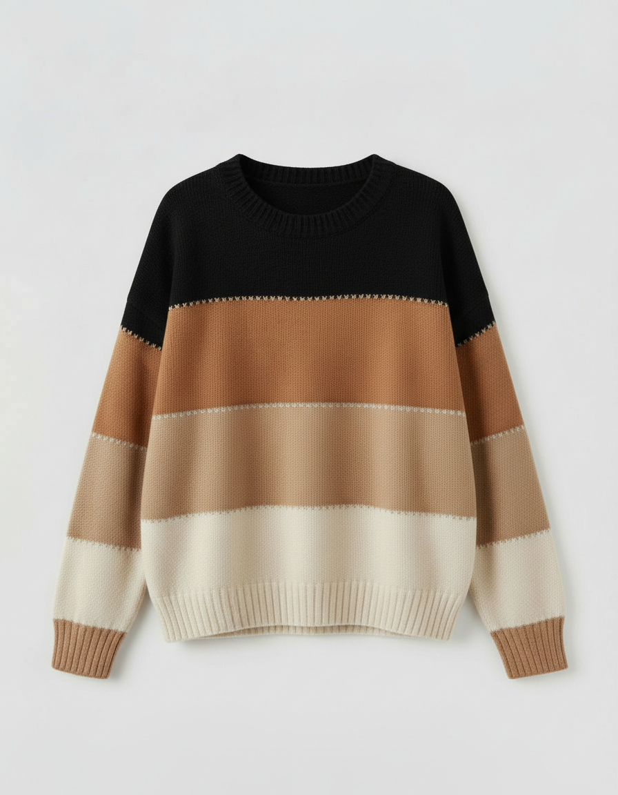 Lockerer Streifenpullover Damen Bequem | R&B
