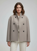 Damen Wolljacke Beige mit Stehkragen | R&B