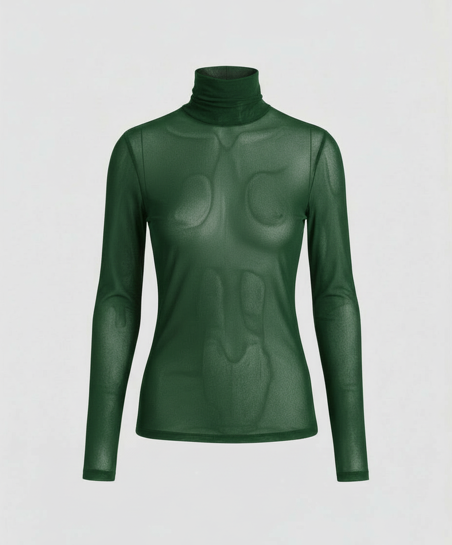 Transparente Turtleneck Bluse Damen | R&B