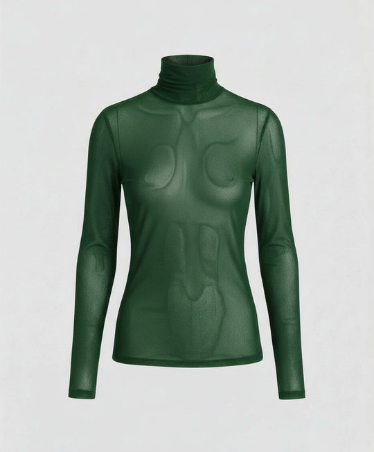 Transparente Turtleneck Bluse Damen | R&B