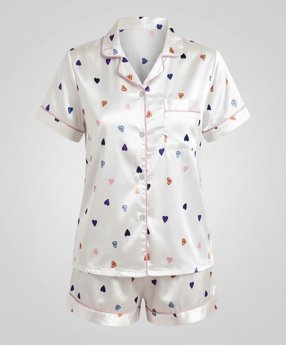 Satin Komfort Pyjama Set Damen | R&B