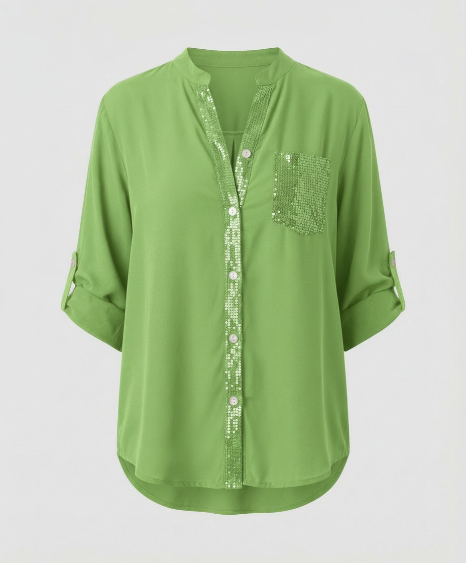 Glitzerbluse Damen Pailletten | R&B