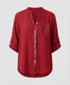 Glitzerbluse Damen Pailletten | R&B