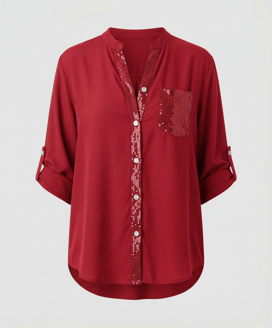 Glitzerbluse Damen Pailletten | R&B