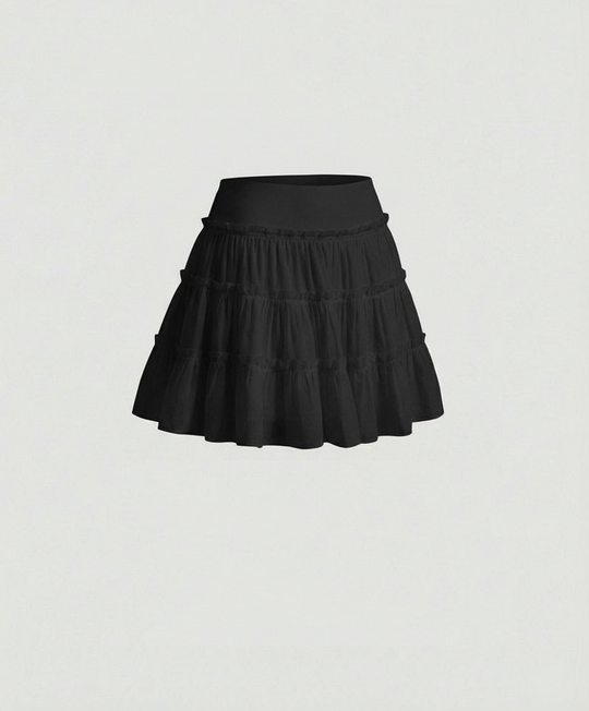 Damen High Waist Faltenrock A-Linie Ballett Stil Kuchenrock