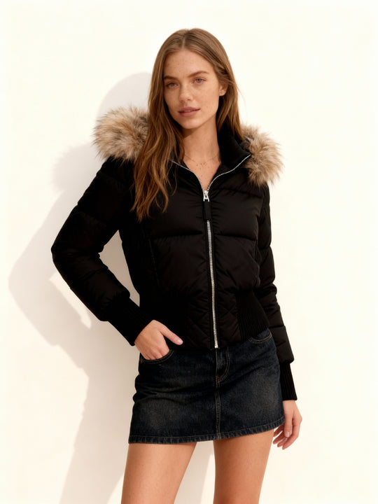Cropped Gefütterte Winterjacke