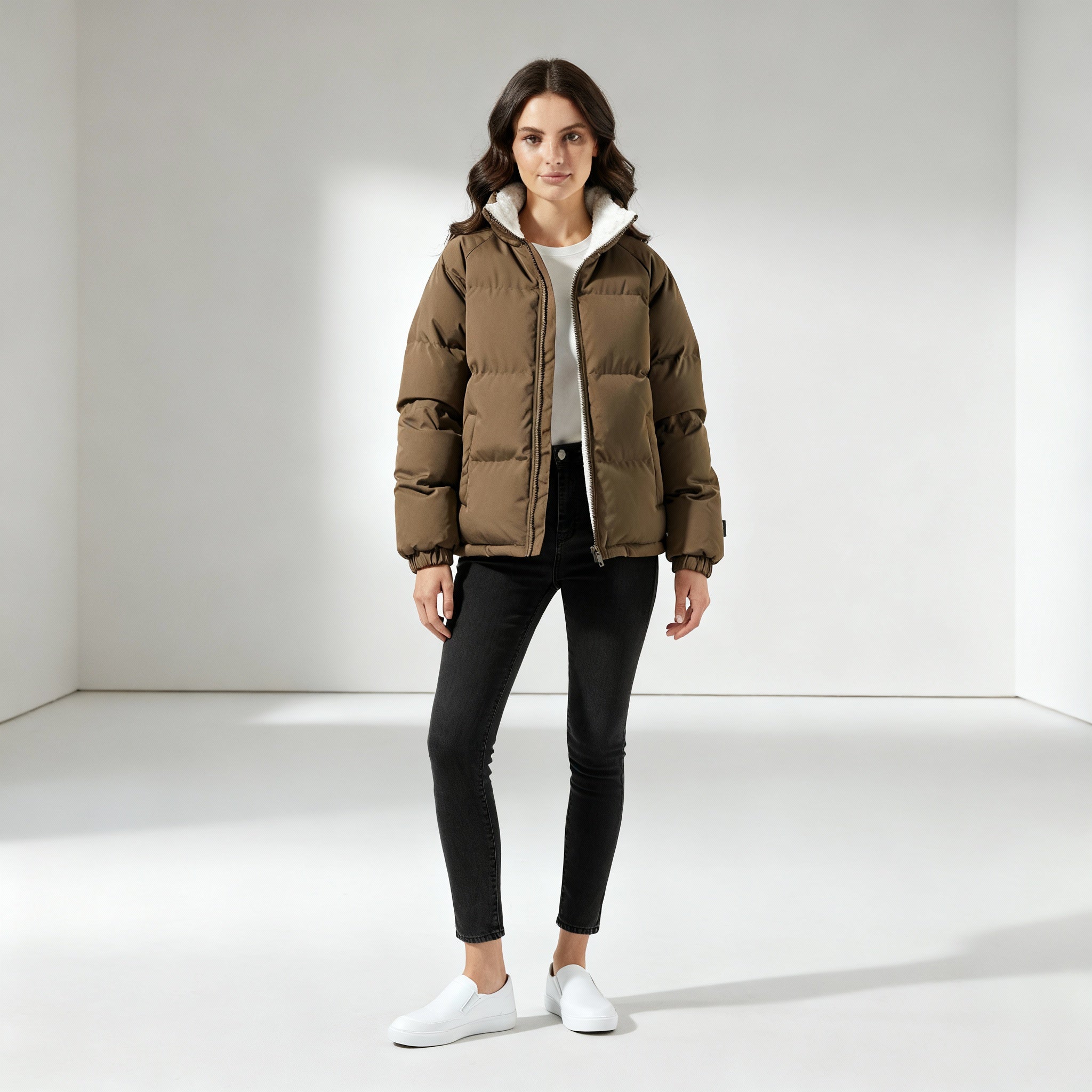 Warm Fleecegefüttert Leicht Pufferjacke Damen | R&B