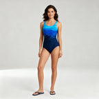 Einteiliger Sport-Badeanzug mit Ombre-Design | R&B