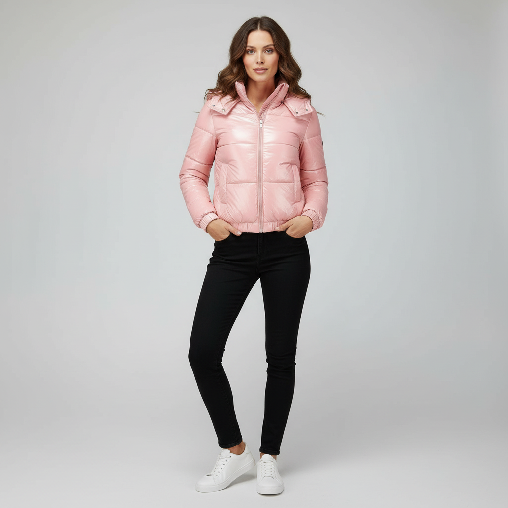 Glänzende Wasserabweisende Thermo Komfort Winterjacke Damen | R&B