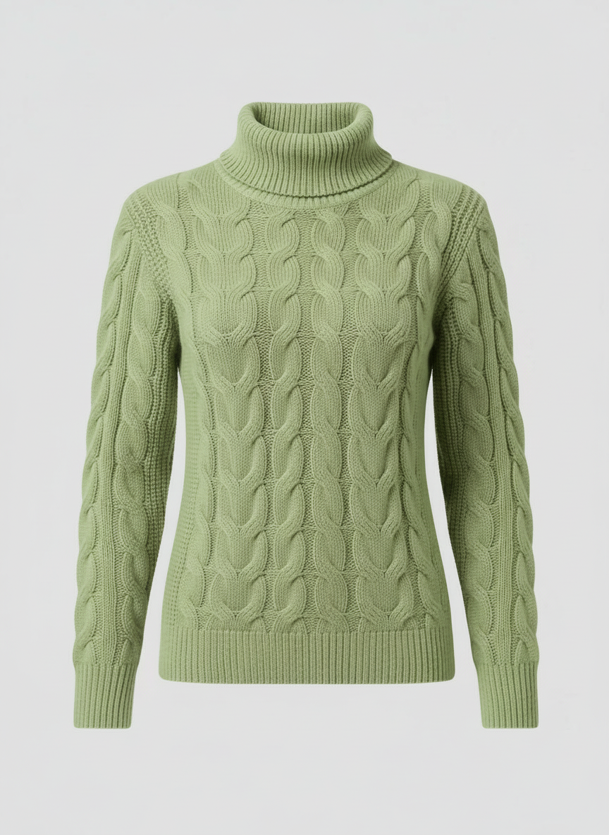 Zopfmuster Rollkragenpullover Damen | R&B