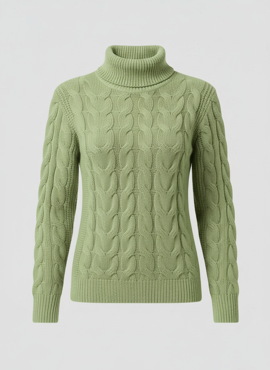 Zopfmuster Rollkragenpullover Damen | R&B